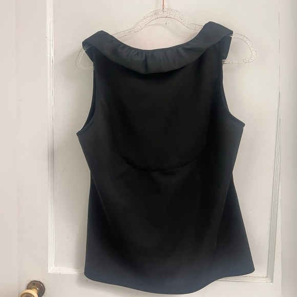 Gretchen Scott Jersey Sleeveless Ruffneck Top Black Solid NEW W/Tag Size XL - Picture 5 of 7